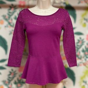 Express Lace Peplum Top